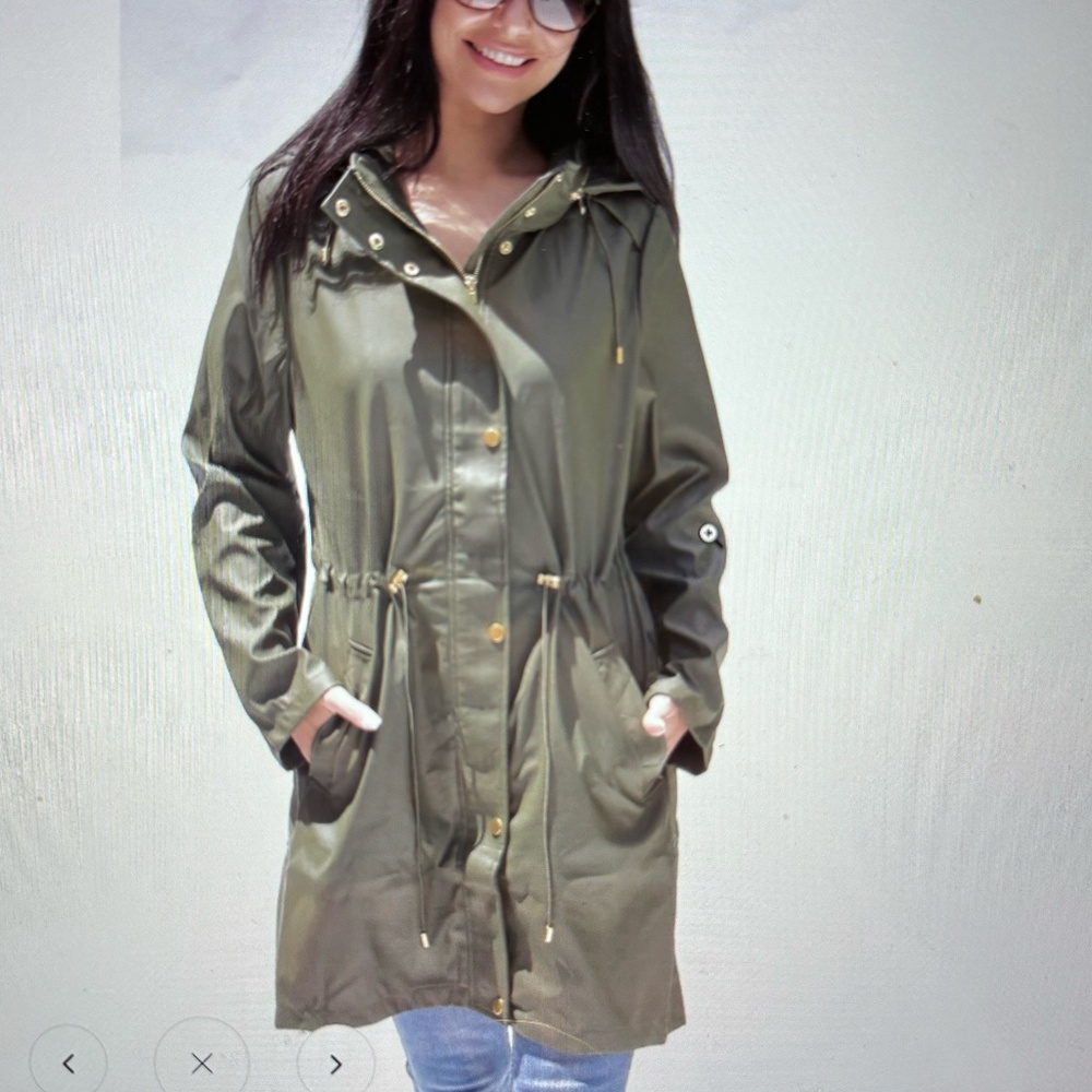 NWT Ciao Milano Serena Waterproof Jacket Size XS Olive Color